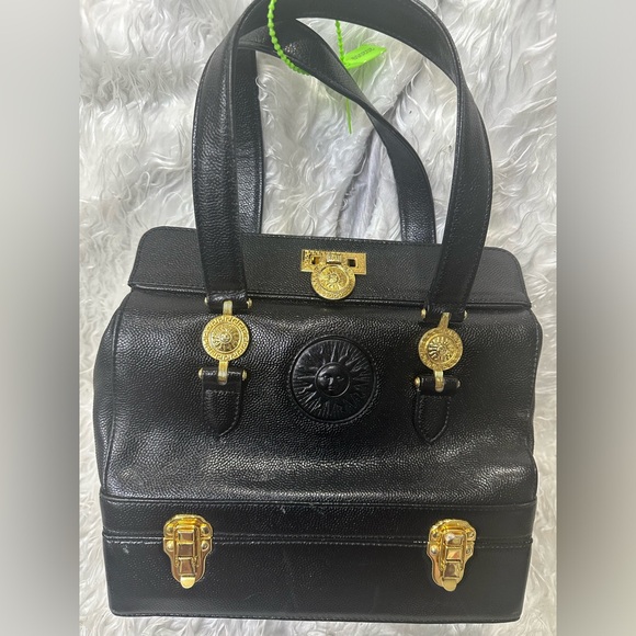 VERSACE RARE LEATHER TRUNK BAG - Picture 1 of 9